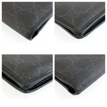 Gucci Interlocking Black GG Supreme Canvas Compact Wallet — view 7