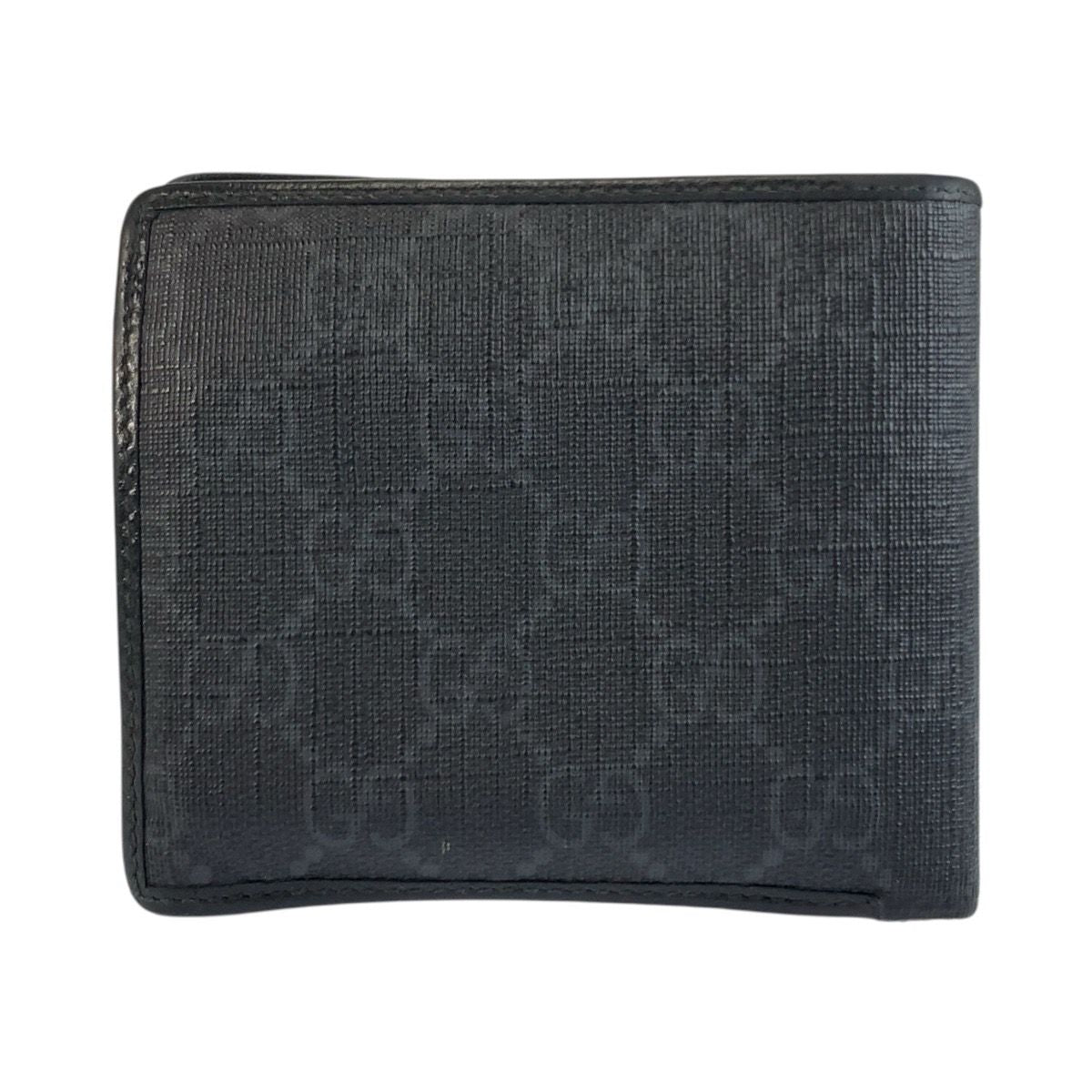 Gucci Interlocking Black GG Supreme Canvas Compact Wallet — view 2