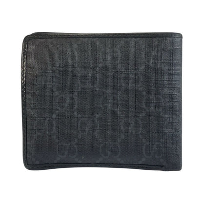 Gucci Interlocking Black GG Supreme Canvas Compact Wallet — view 2