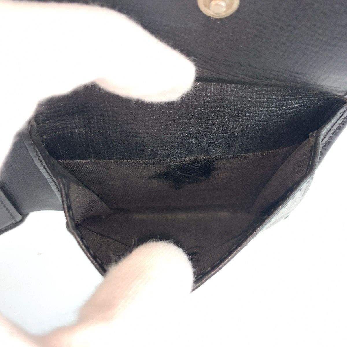 Gucci Interlocking Black GG Supreme Canvas Compact Wallet — view 6