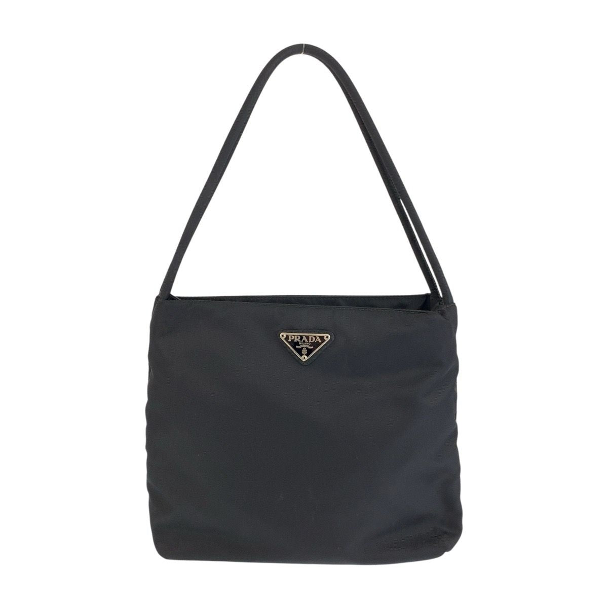 Prada Tessuto Black Silver Nylon Tote Shoulder