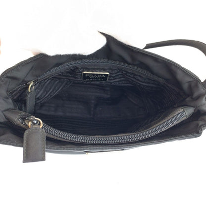 Prada Tessuto Black Silver Nylon Tote Shoulder — view 8