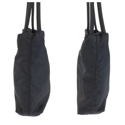 Prada Tessuto Black Silver Nylon Tote Shoulder — view 7