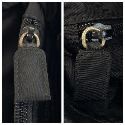 Prada Tessuto Black Silver Nylon Tote Shoulder — view 5