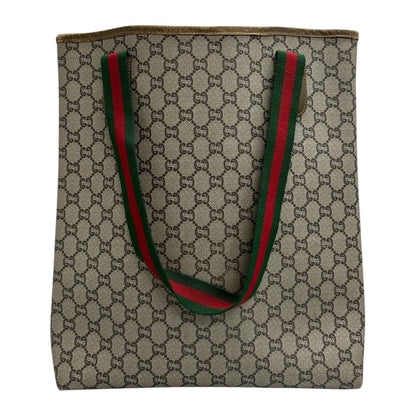 Gucci GG Plus Brown Supreme Canvas Leather Tote — view 2