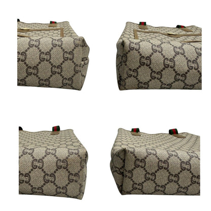 Gucci GG Plus Brown Supreme Canvas Leather Tote — view 5