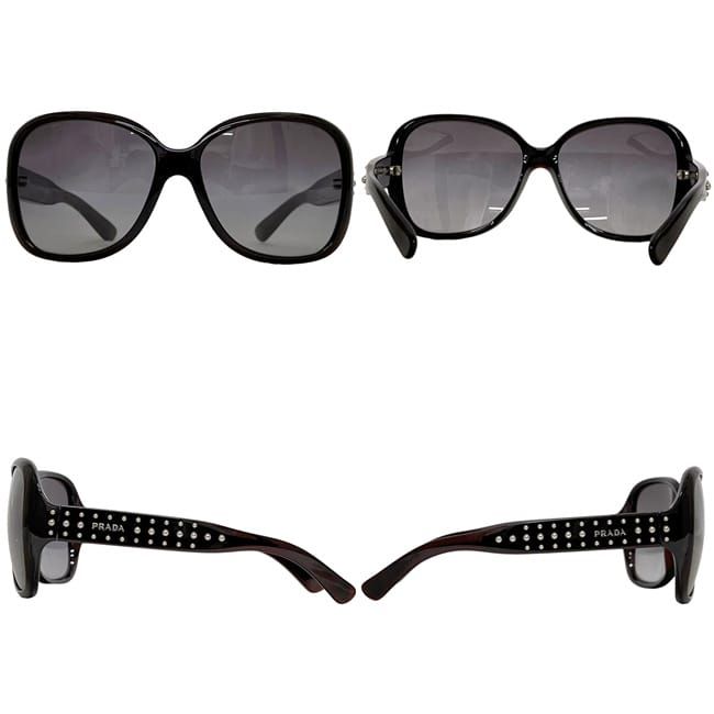 Prada Sunglasses Oval Acetate Studded Bordeaux Eyewear Side Logo — view 2