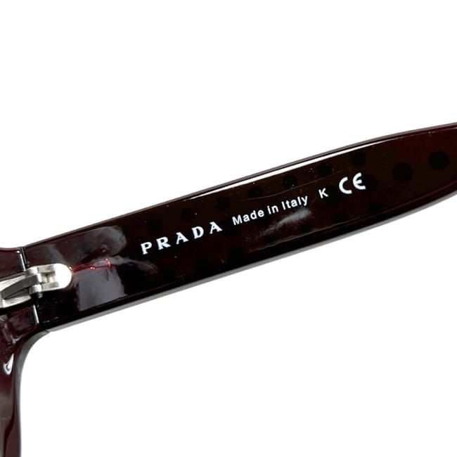 Prada Sunglasses Oval Acetate Studded Bordeaux Eyewear Side Logo — view 4