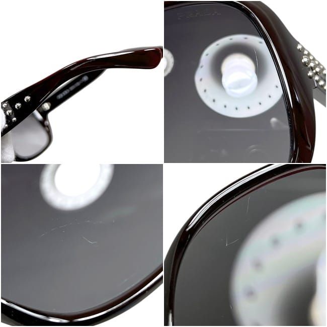 Prada Sunglasses Oval Acetate Studded Bordeaux Eyewear Side Logo — view 7