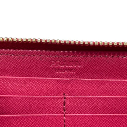 Prada L Zipper Wallet 1 Leather Peonia Pink — view 3