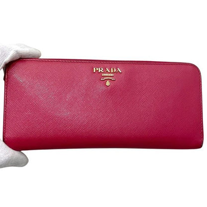 Prada L Zipper Wallet 1 Leather Peonia Pink — view 9
