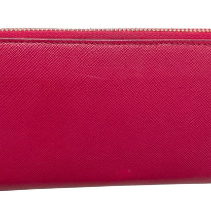 Prada L Zipper Wallet 1 Leather Peonia Pink — view 8
