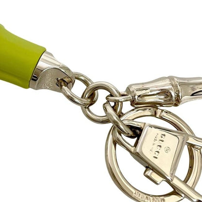 Gucci Charm Bamboo Metal Light Green Gold Yellow Keychain — view 7