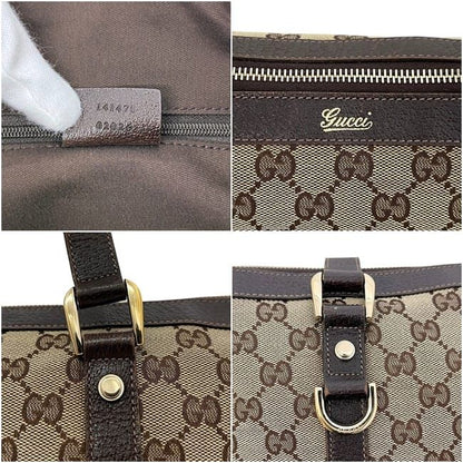Gucci Tote GG Canvas Leather Beige Brown — view 3
