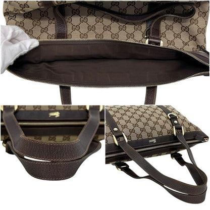 Gucci Tote GG Canvas Leather Beige Brown — view 8