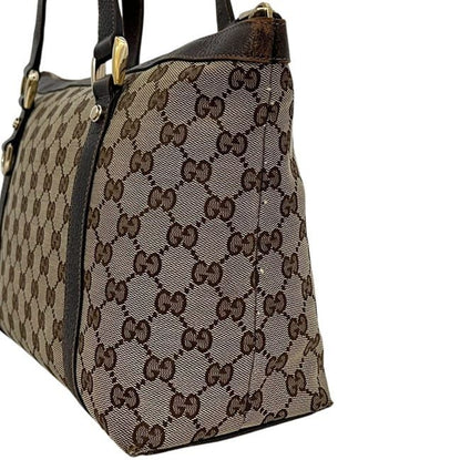 Gucci Tote GG Canvas Leather Beige Brown — view 4