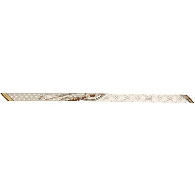 Louis Vuitton Ribbon Scarf Bandeau BB Ultimate Monogram Silk White Chain Pattern — view 2