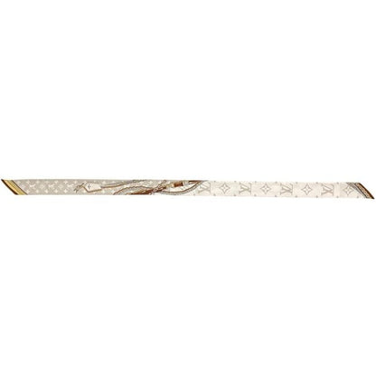 Louis Vuitton Ribbon Scarf Bandeau BB Ultimate Monogram Silk White Chain Pattern — view 2