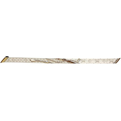 Louis Vuitton Ribbon Scarf Bandeau BB Ultimate Monogram Silk White Chain Pattern — view 3
