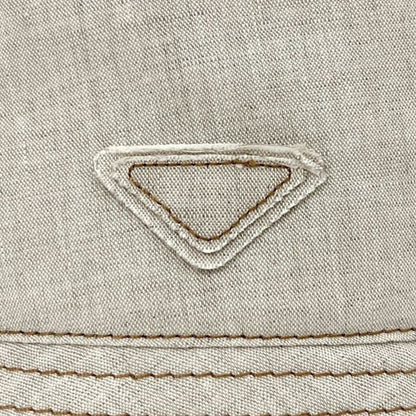 Prada Hat Bakeha Denim Bucket Hat Cotton Ecru Beige Natural White — view 6