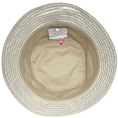 Prada Hat Bakeha Denim Bucket Hat Cotton Ecru Beige Natural White — view 7