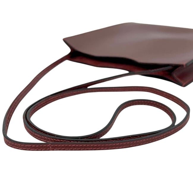 Hermes Shoulder Bag Pochette Onimetou Leather Box Calf Rouge Ash Bordeaux — view 7