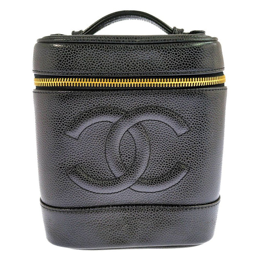 Chanel Caviar Leather Vanity Bag Handbag Black