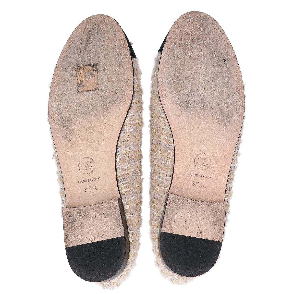 Chanel Ballerina CC Logo Tweed Ballet Shoes 35.5C — view 5