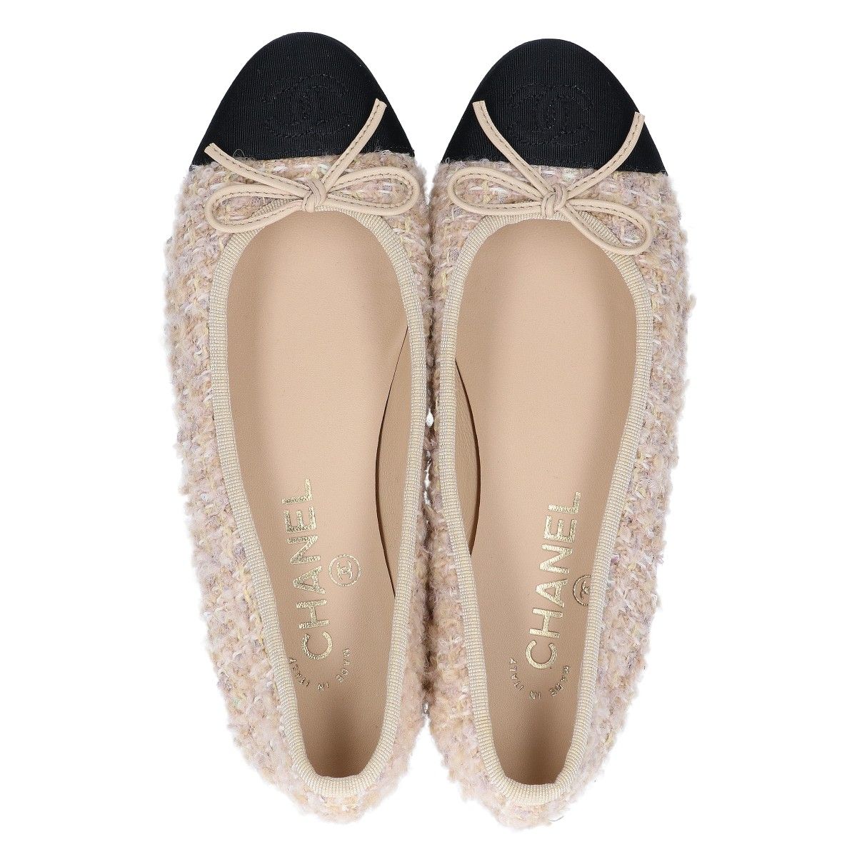 Chanel Ballerina CC Logo Tweed Ballet Shoes 35.5C — view 4