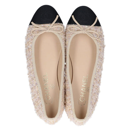 Chanel Ballerina CC Logo Tweed Ballet Shoes 35.5C — view 4