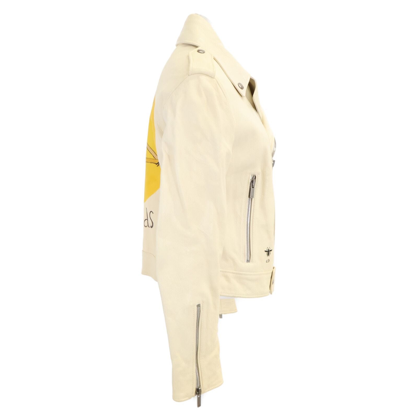 Dior Swords Bee Goat Leather Double Rider's Jacket