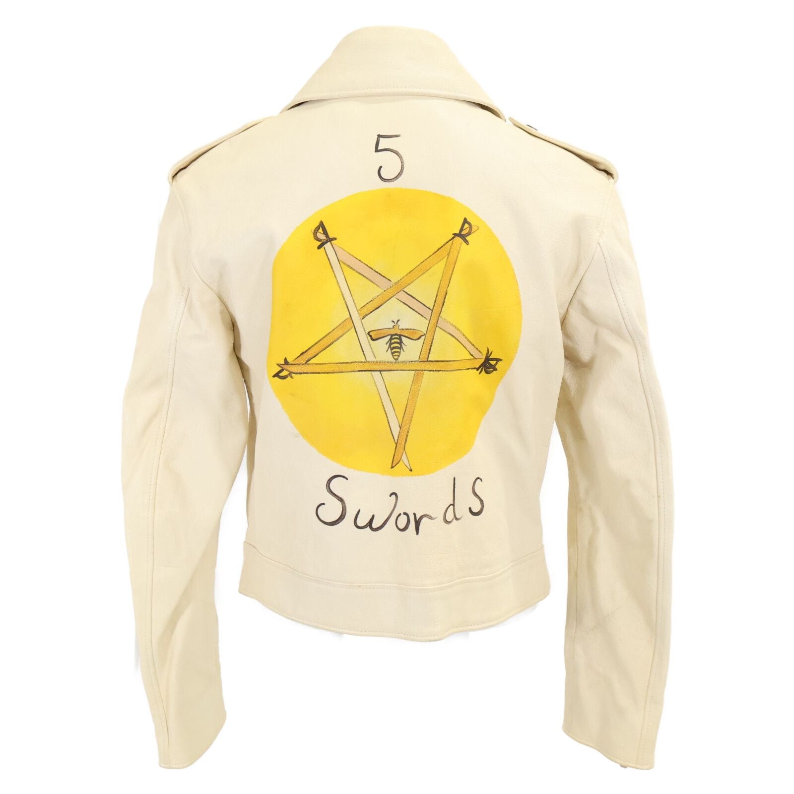 Dior Swords Bee Goat Leather Double Rider's Jacket — view 2