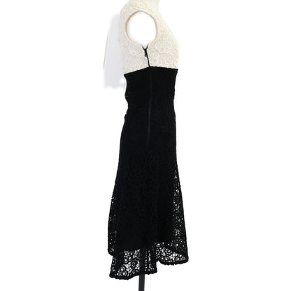 Dior Flower Lace Neck Sleeveless Dress