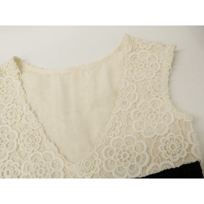 Dior Flower Lace Neck Sleeveless Dress — view 6