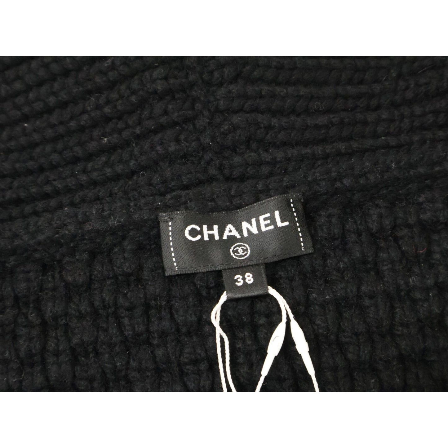Chanel CC Logo Cashmere Silk Knit Gown Jacket with Belt 38 — view 3