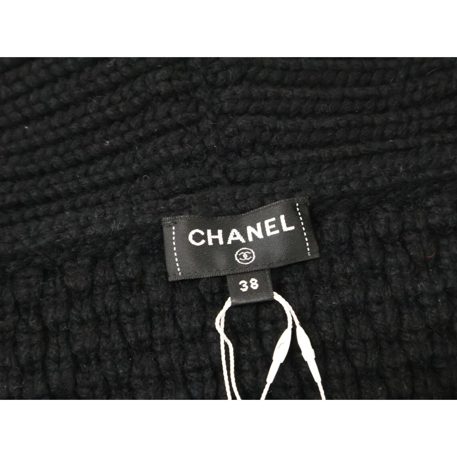 Chanel CC Logo Cashmere Silk Knit Gown Jacket with Belt 38 — view 3