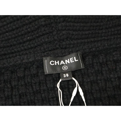 Chanel CC Logo Cashmere Silk Knit Gown Jacket with Belt 38 — view 3