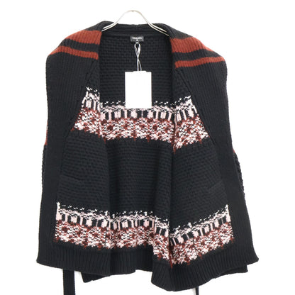 Chanel CC Logo Cashmere Silk Knit Gown Jacket with Belt 38 — view 2