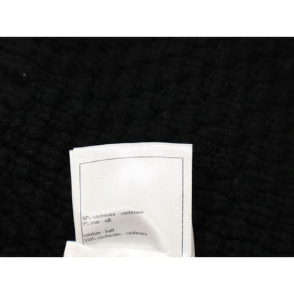 Chanel CC Logo Cashmere Silk Knit Gown Jacket with Belt 38 — view 4