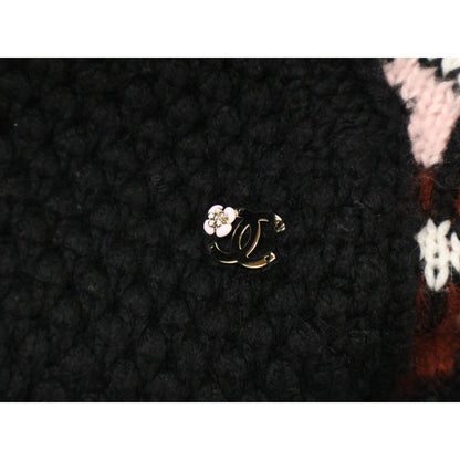 Chanel CC Logo Cashmere Silk Knit Gown Jacket with Belt 38 — view 6
