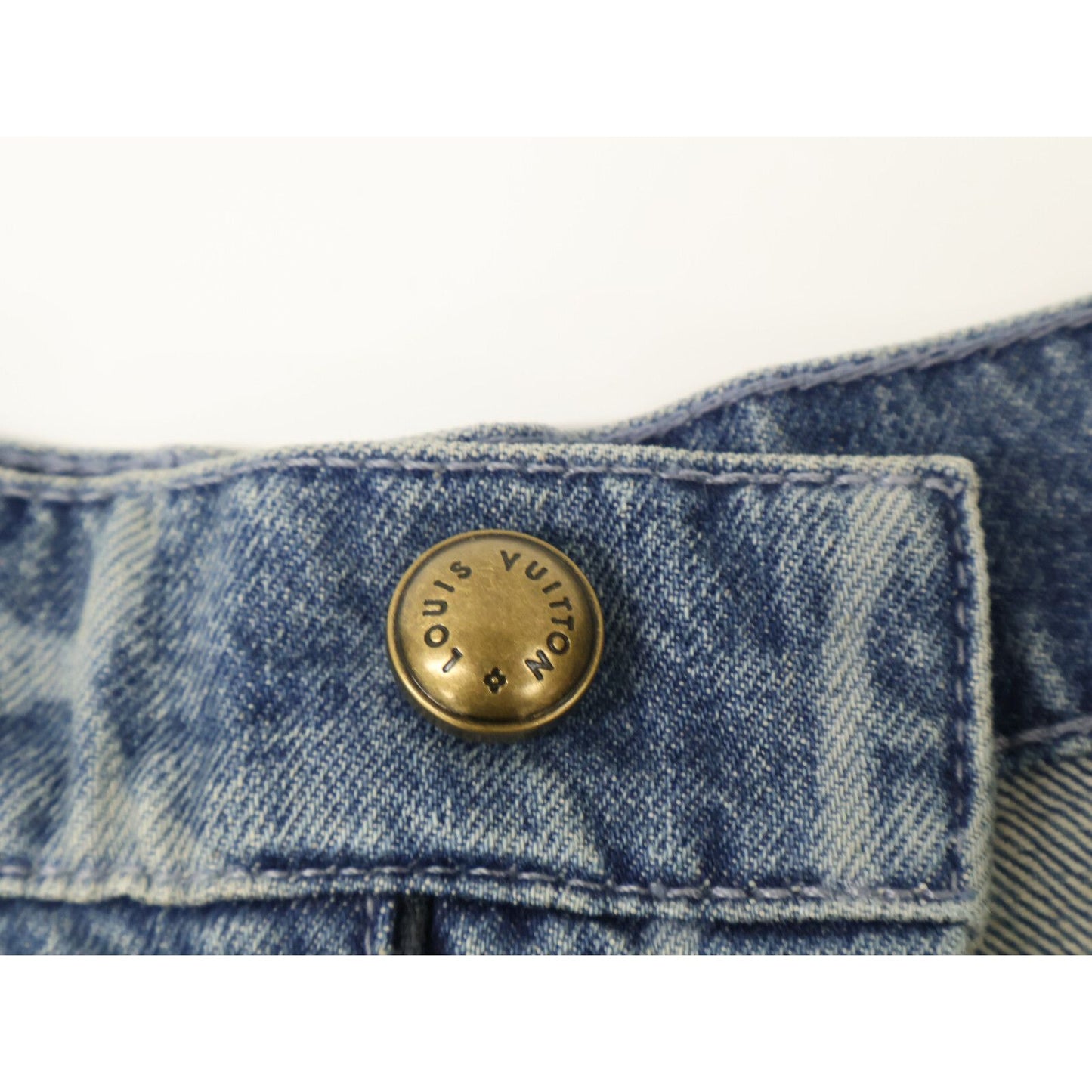 Louis Vuitton Koe Monogram Washed Denim Shorts 30 — view 5