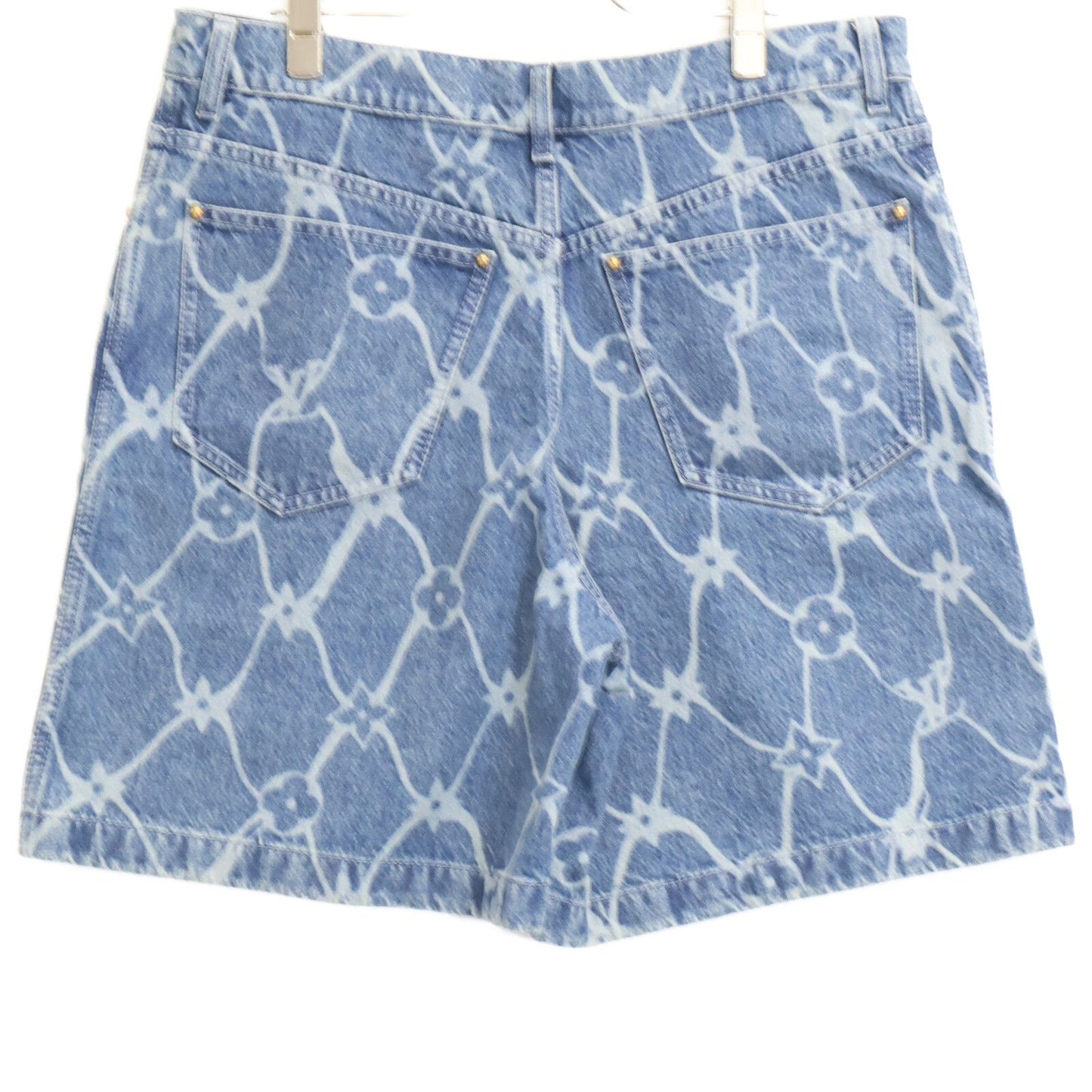 Louis Vuitton Koe Monogram Washed Denim Shorts 30