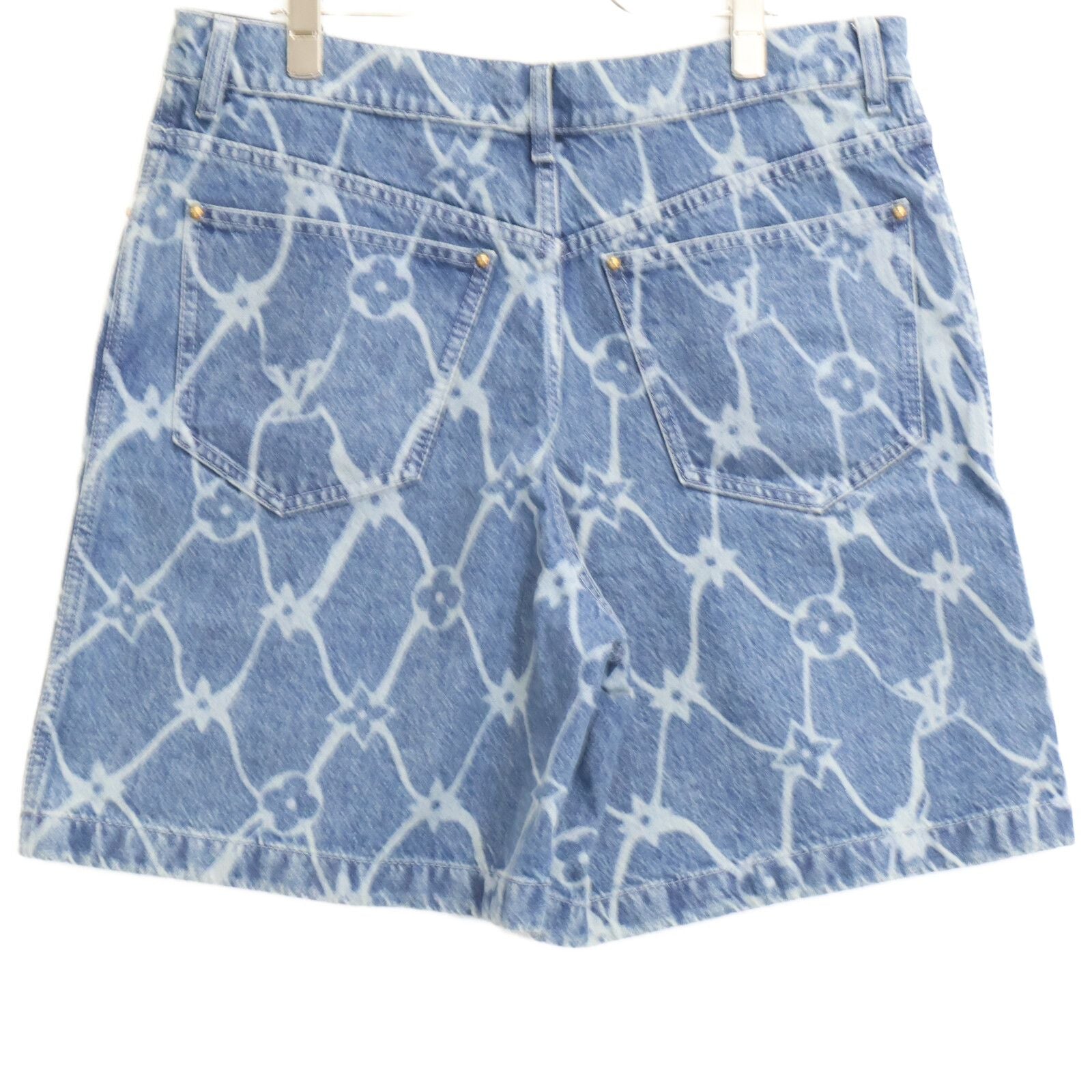 Louis Vuitton Koe Monogram Washed Denim Shorts 30