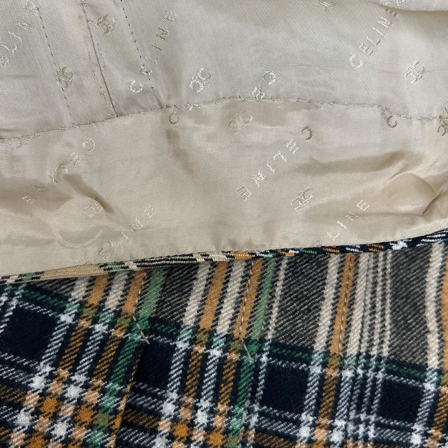 Celine 80 Vintage Jcc Era Yellow Check Pleated Skirt — view 6