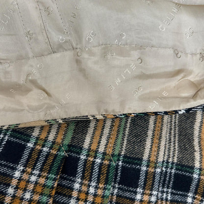 Celine 80 Vintage Jcc Era Yellow Check Pleated Skirt — view 6