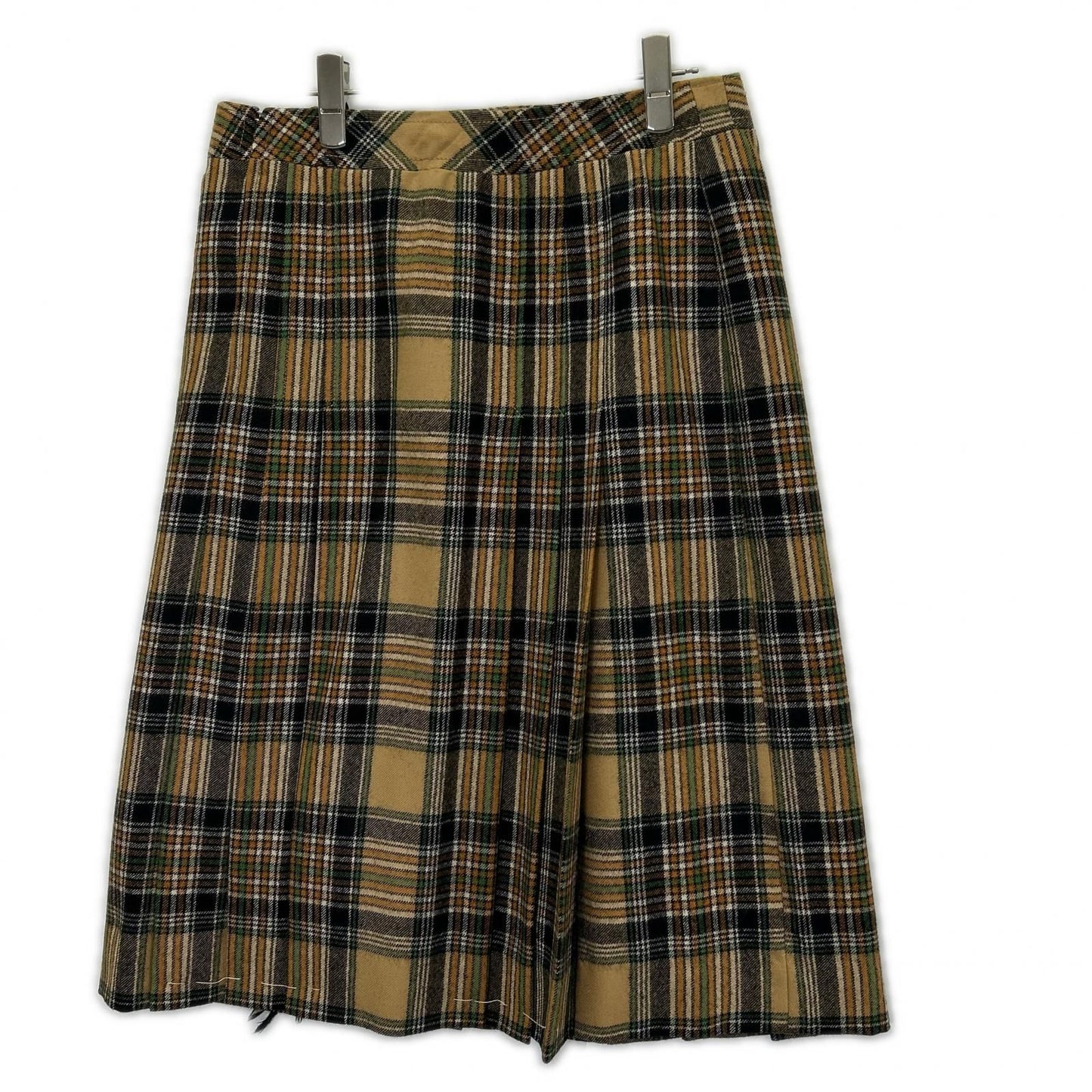 Celine 80 Vintage Jcc Era Yellow Check Pleated Skirt