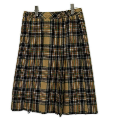Celine 80 Vintage Jcc Era Yellow Check Pleated Skirt