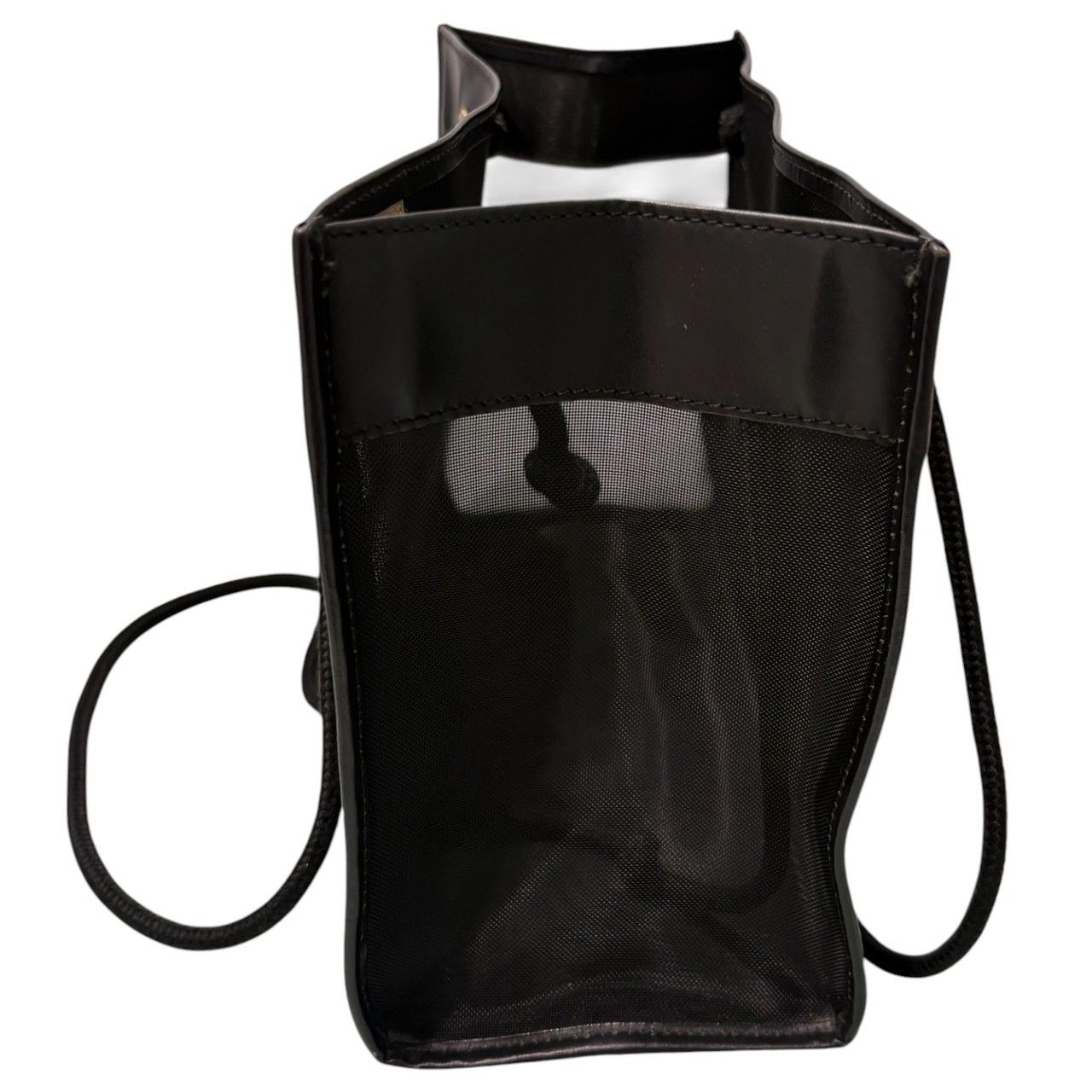 Fendi Mesh Black Gold Leather Tote — view 3
