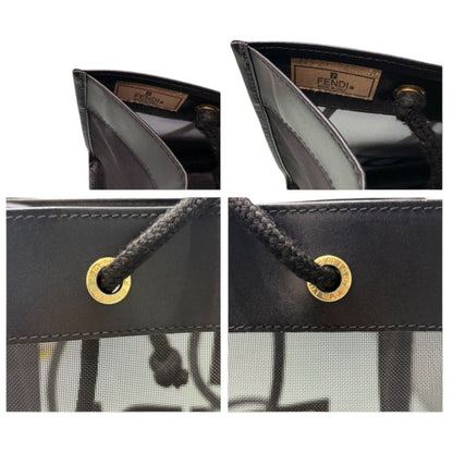 Fendi Mesh Black Gold Leather Tote — view 7