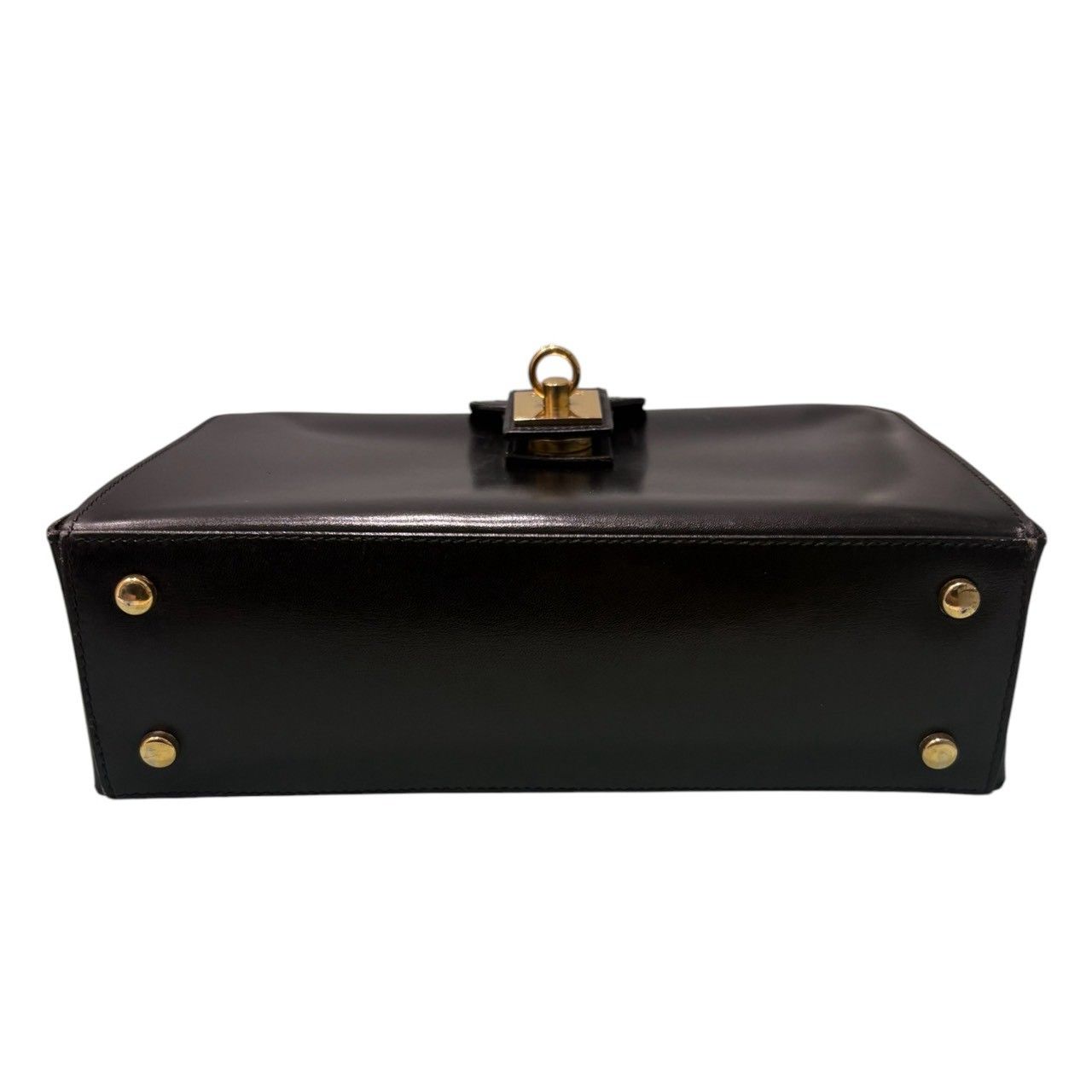 Celine Calf Leather Black Gold Box Handbag — view 4